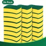 24-pieces-of-yellow-and-green-waist-shaped-sponge-wipes