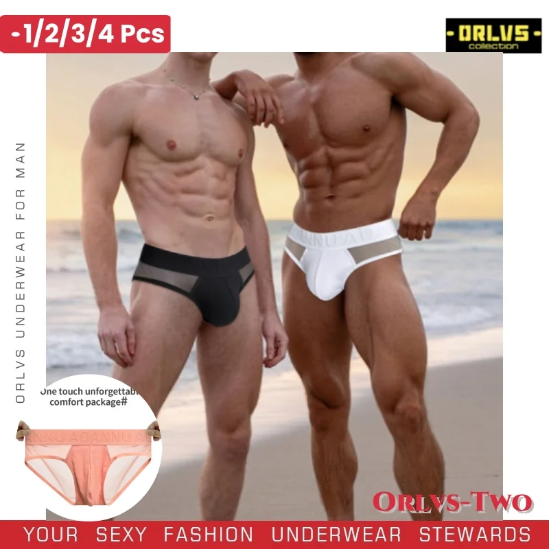 1/2/3/4Pcs Men Underwear Briefs Sexy Low-Waist Triangle Pant Silhouette Design Breathable Men's Panties Jockstrap Man Underpants